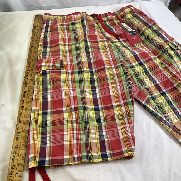NWT KOMAN Bermuda Plaid Long Shorts Y2K 2XL 38-41 - Picture 2 of 5